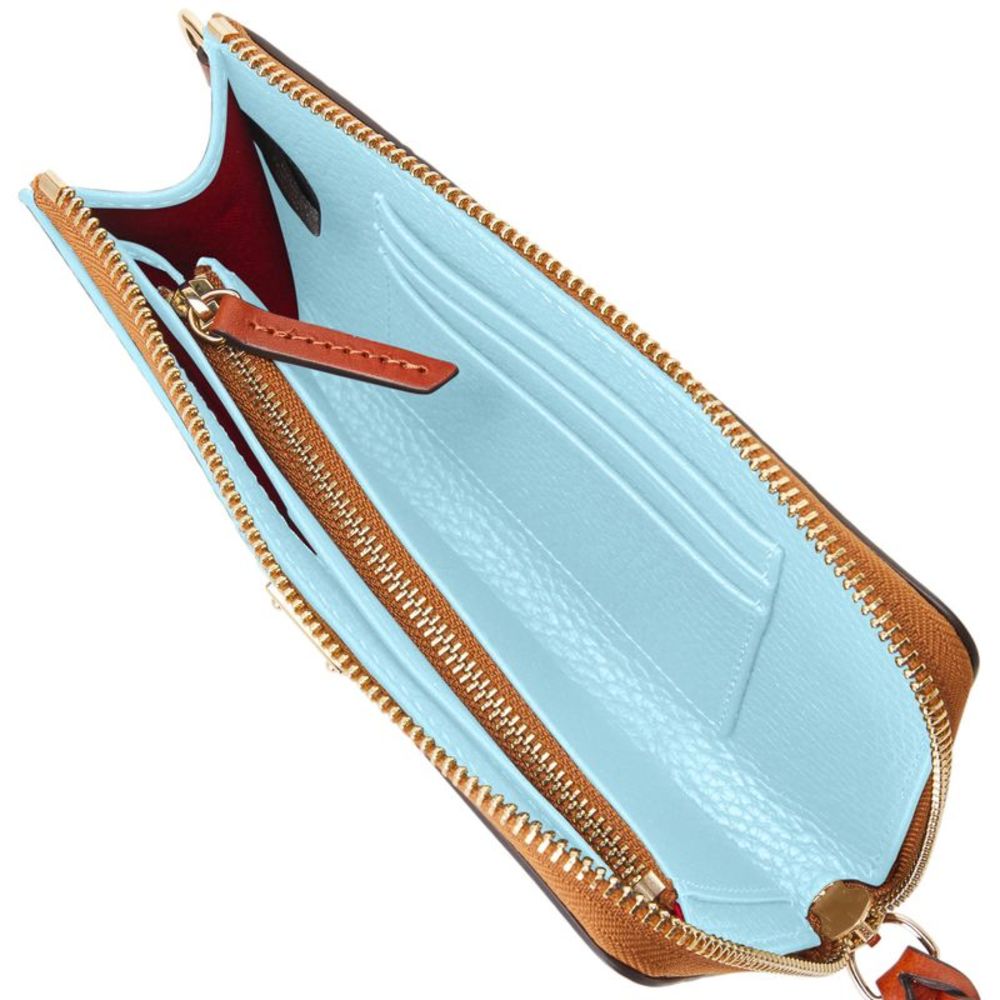 Dooney & Bourke Pebble Grain Folded Zip Wristlet - Caribbean Blue - Picture 3 of 3